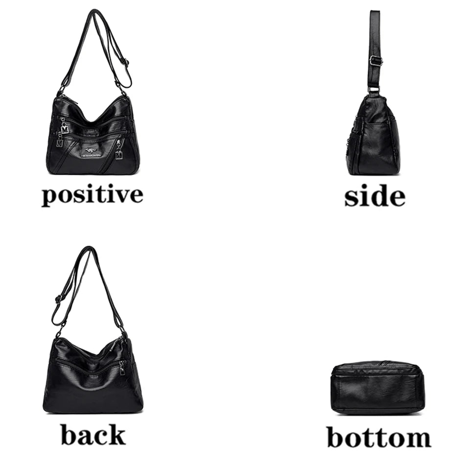 Summer Soft Leather Ladies Bag Hot-Selling Shoulder Bag Stitching Messenger Sac