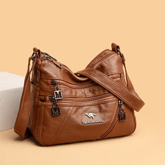 Summer Soft Leather Ladies Bag Hot-Selling Shoulder Bag Stitching Messenger Sac