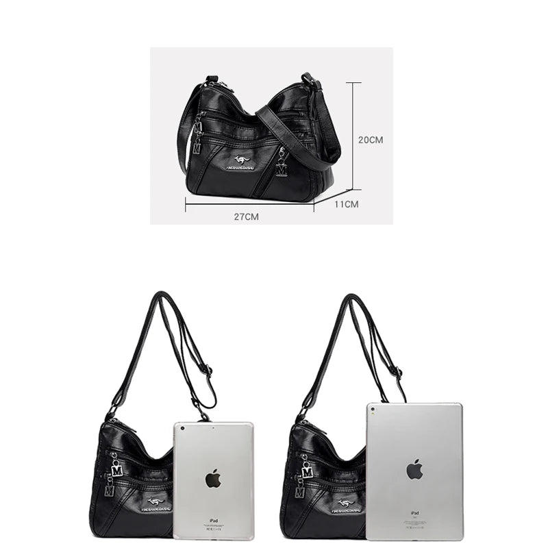 Summer Soft Leather Ladies Bag Hot-Selling Shoulder Bag Stitching Messenger Sac