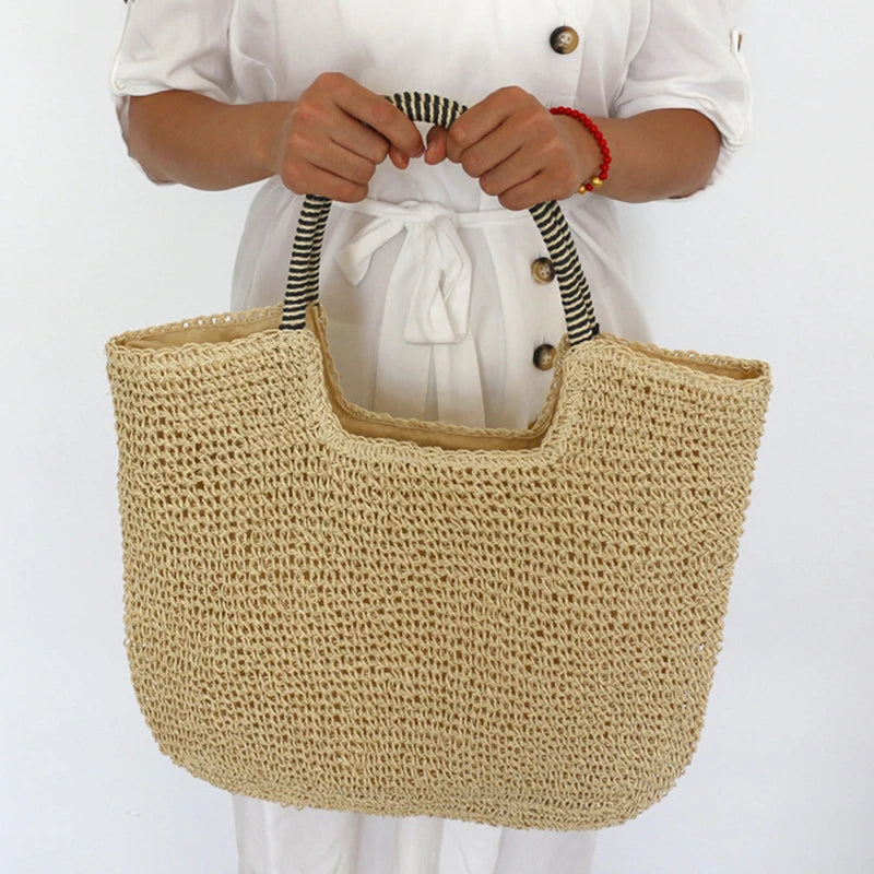 Summer Straw Bag For Women Large Capacity Totes Beach Bags