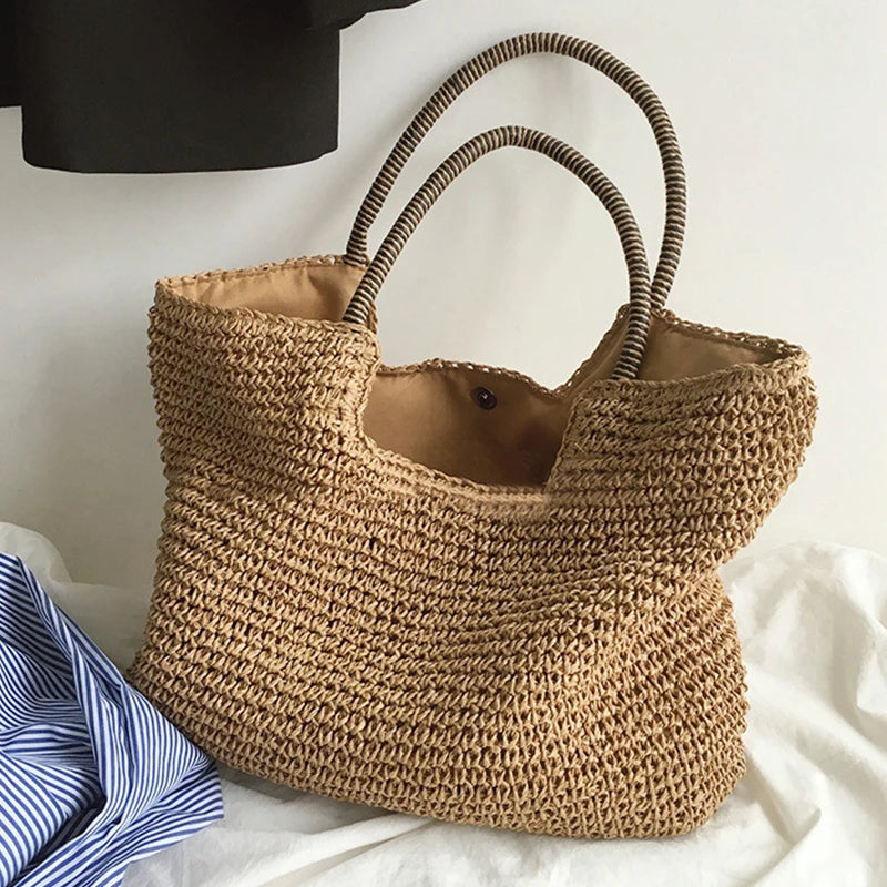 Summer Straw Bag For Women Large Capacity Totes Beach Bags