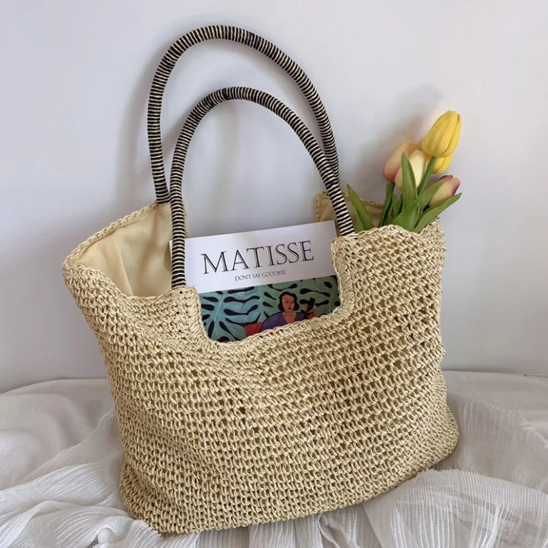 Summer Straw Bag For Women Large Capacity Totes Beach Bags