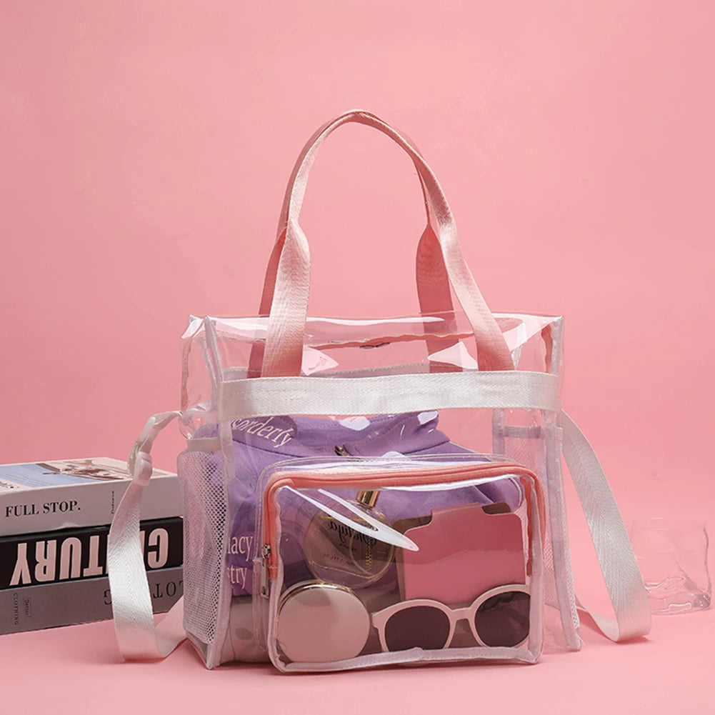 Transparent PVC Yoga Gym Bag Waterproof Outdoor Fitness Handbag