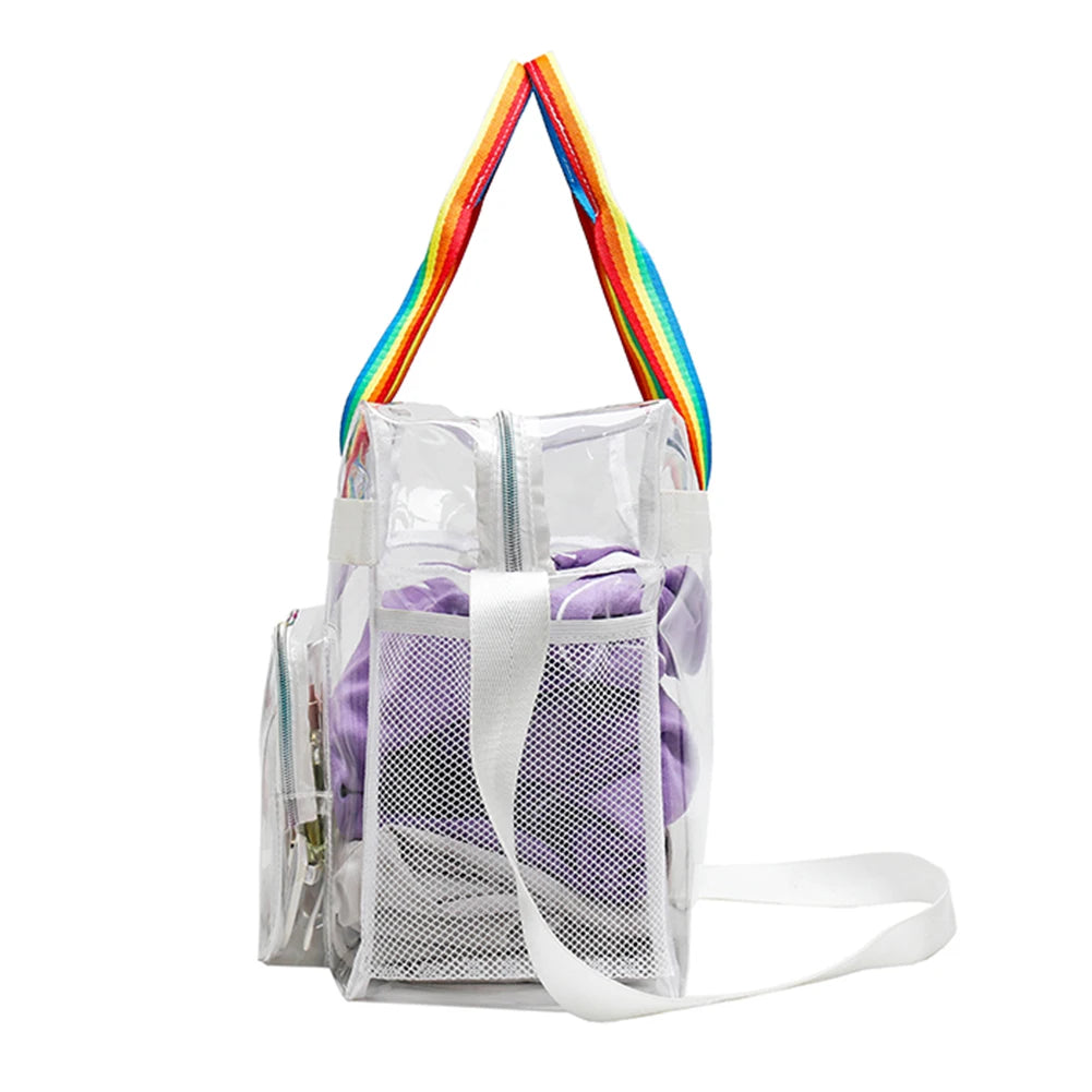 Transparent PVC Yoga Gym Bag Waterproof Outdoor Fitness Handbag
