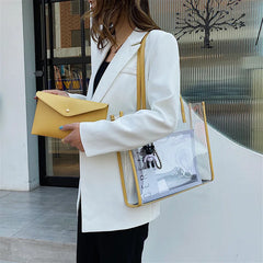 Summer Transparent PVC Beach Bag Waterproof Shoulder Totes Woman Handbags