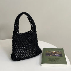 Summer Beach Bag For Women Mesh Rope Weaving Straw Net Ladies Shoulder Bags