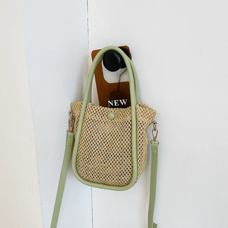 Summer Retro Casual Straw Bag Women's Bucket Bag