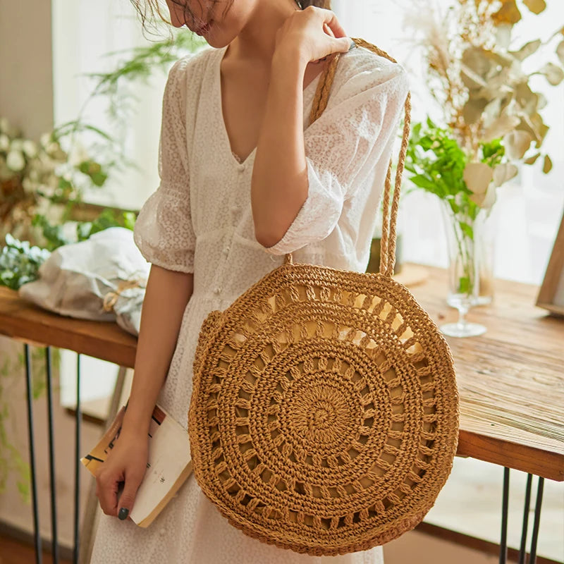 Straw Shoulder Bags for Women Beach CrossBody Bag