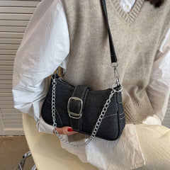 Women's Denim Casual Underarm Shoulder Bag Canvas Handbag and Purse
