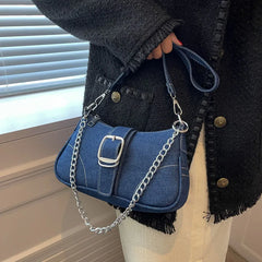Women's Denim Casual Underarm Shoulder Bag Canvas Handbag and Purse