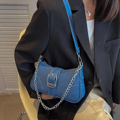 Women's Denim Casual Underarm Shoulder Bag Canvas Handbag and Purse