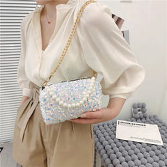 Summer Small Bag Female Sequins Chain Shoulder Crossbody Pillow Bag