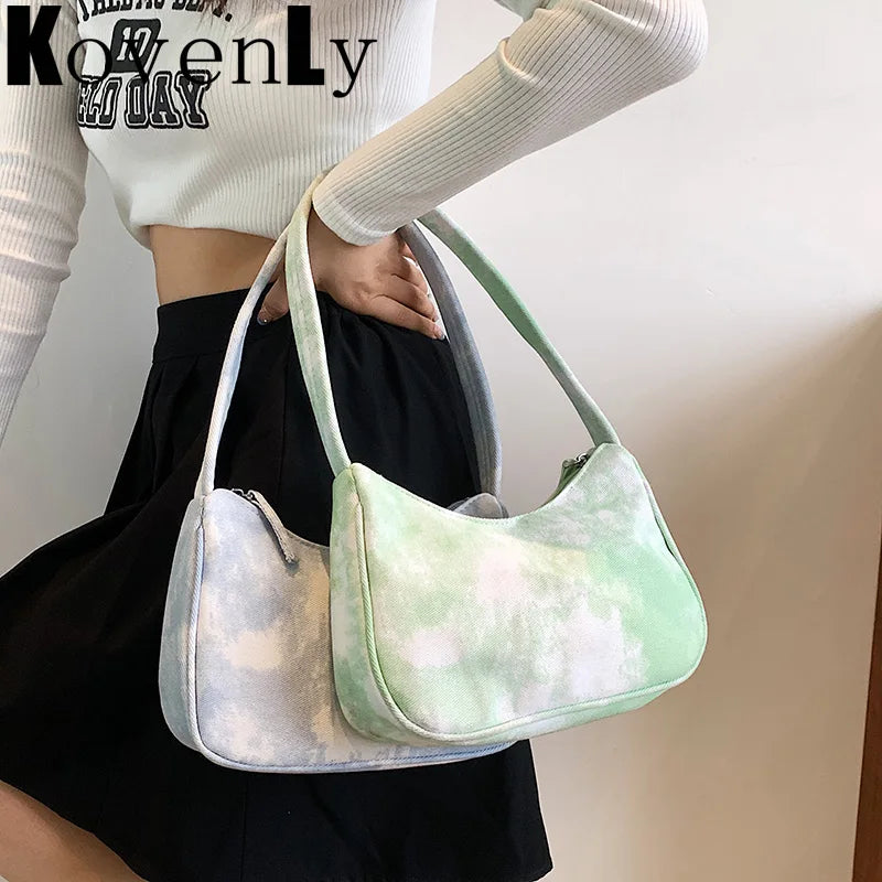 Summer Small Shoulder Bags For Women Canvas Denim Clutch Purse French