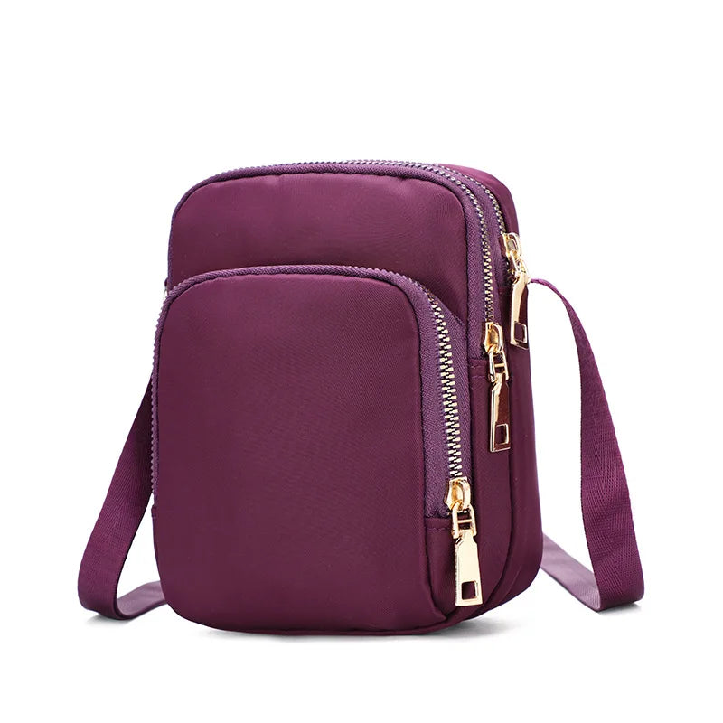Summer Small Shoulderbag Women Girl Nylon Crossbody Bag Lightweight Phone Wallet