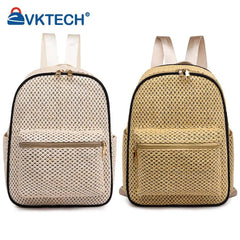 Summer Straw Backpack Beach Woven Female School Book Bag Daily Daypack Casual