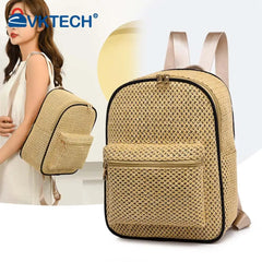 Summer Straw Backpack Beach Woven Female School Book Bag Daily Daypack Casual