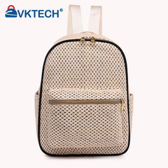Summer Straw Backpack Beach Woven Female School Book Bag Daily Daypack Casual