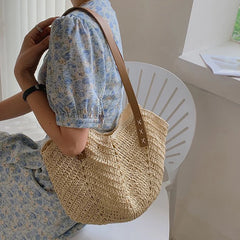 Summer Straw Bag For Women Large Beach Tote Handbag