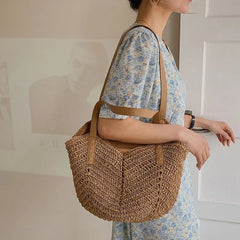 Summer Straw Bag For Women Large Beach Tote Handbag
