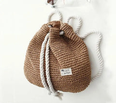 Summer Straw Bag Women Backpack Rucksack For Girls Mochila Travel Beach