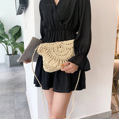 Summer Straw Tassel Beach Bag Rattan Woven Handbag Shoulder Crossbody Clutch