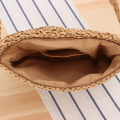 Summer Straw Beach Bag with Tassel - Vacation Rattan Crossbody Clutch
