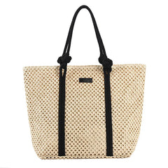 Straw Beach Bag Women Shoulder Handbag Travel Shopper Resort Style