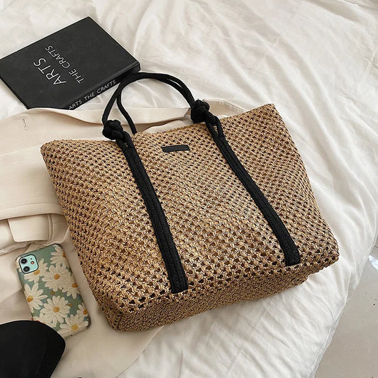 Summer Straw Beach Bag Large Rattan Woven Handbag