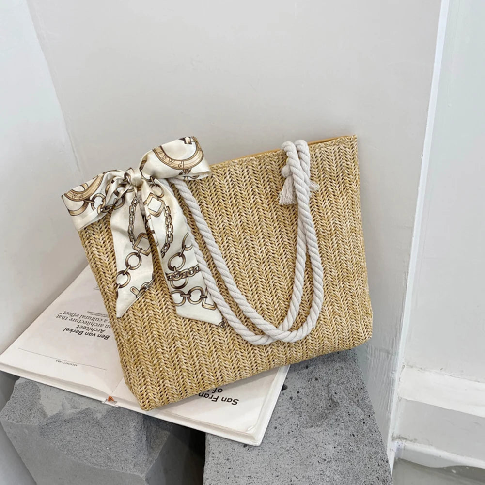 Summer Straw Beach Bag Large Capacity Rattan Woven Handbag