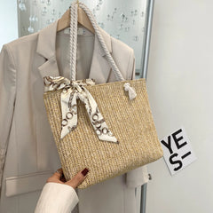 Summer Straw Beach Bag Large Capacity Rattan Woven Handbag