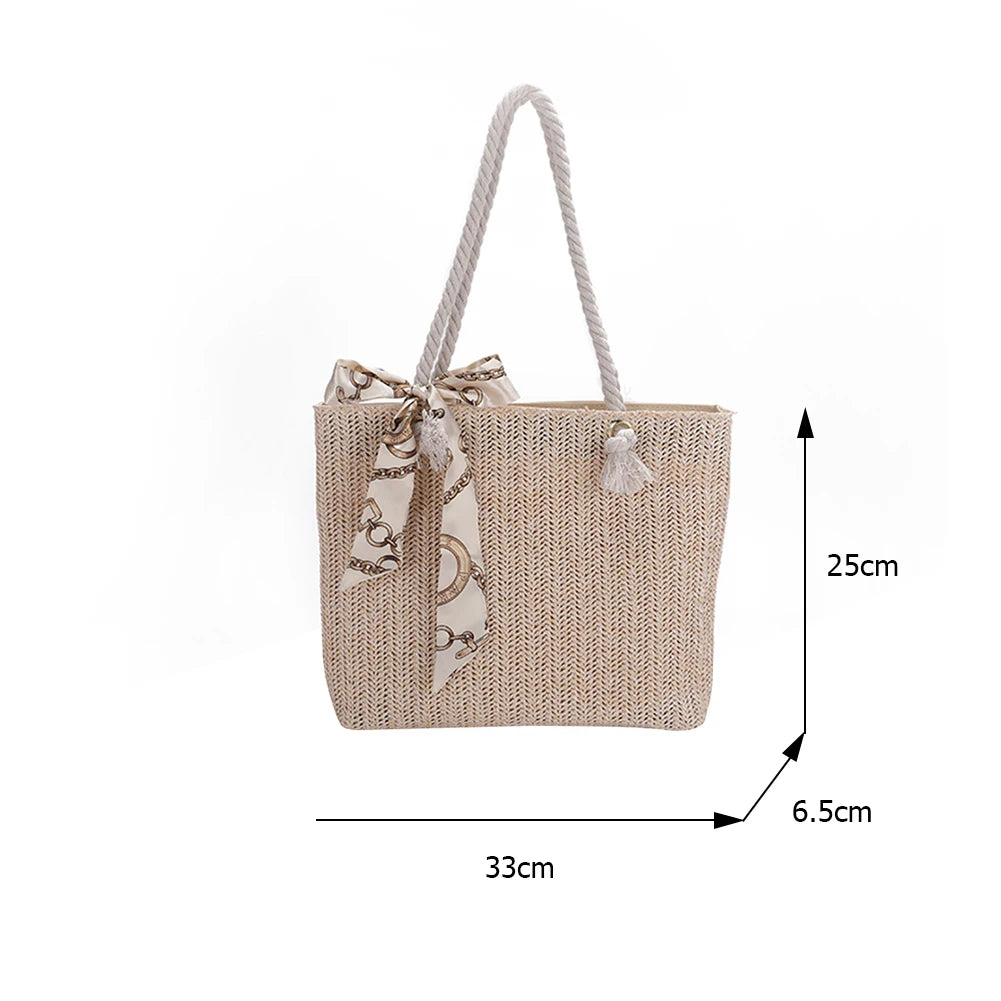 Summer Straw Beach Bag Large Capacity Rattan Woven Handbag