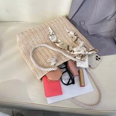 Summer Straw Beach Bag Large Capacity Rattan Woven Handbag