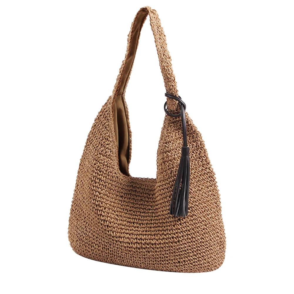 Straw Beach Bags for Women Woven Handbags Vacation Shopping Bags