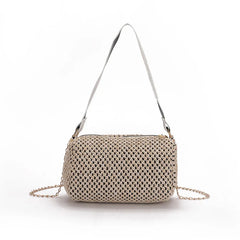 Summer Straw Crossbody Bags For Women Woven PU Leather Boho Bag