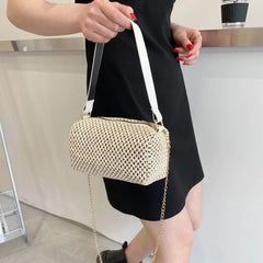 Summer Straw Crossbody Bags For Women Woven PU Leather Boho Bag