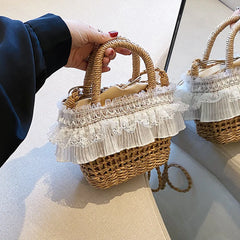 Summer Straw Crossbody Bags For Women Woven Shell Bag Soft Boho Bags