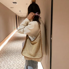 Summer Straw Shoulder Bags for Women Small Flap Shopper Women's Bag