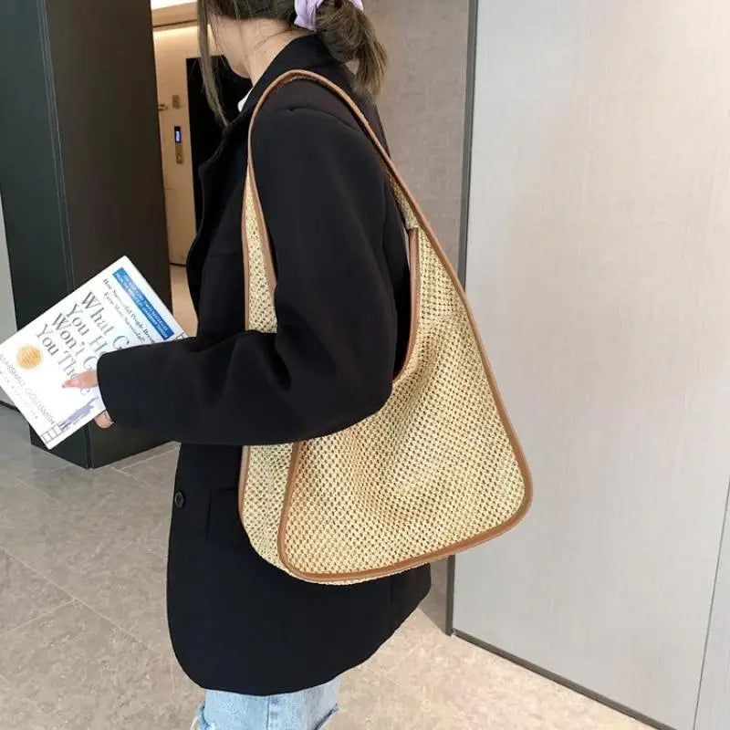 Summer Straw Shoulder Bags for Women Small Flap Shopper Women's Bag