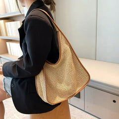 Summer Straw Shoulder Bags for Women Small Flap Shopper Women's Bag
