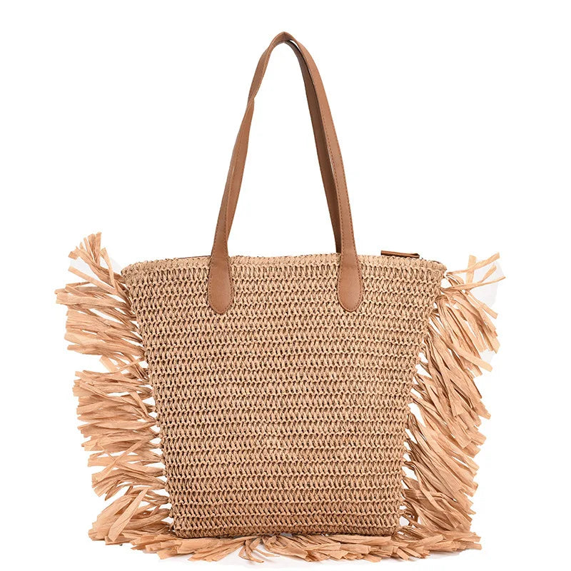 Summer Straw Tote Shoulder Bags for Women Beach Large Capacity Women's Bag