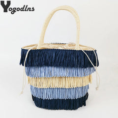 Summer Straw Weave Shoulder Bag For Women Beach Travel Handbag Lady Casual