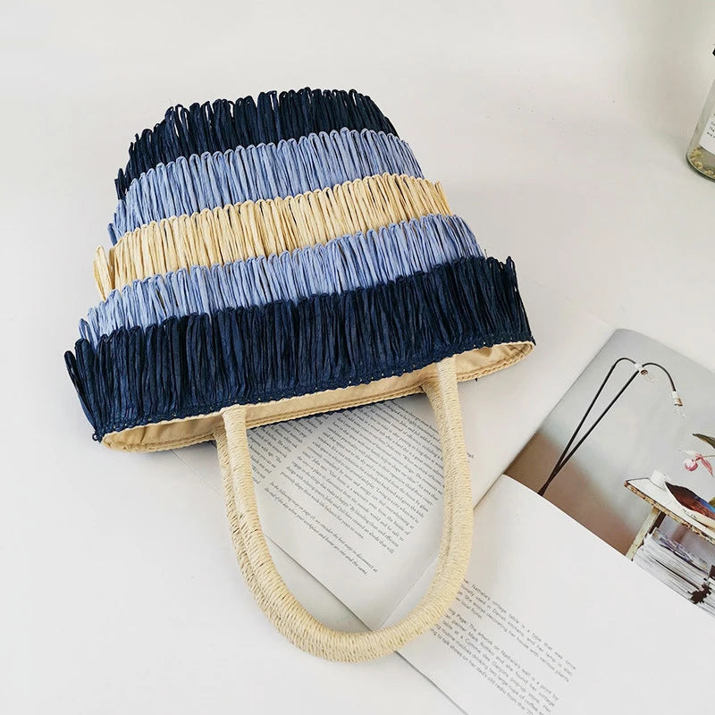 Summer Straw Weave Shoulder Bag For Women Beach Travel Handbag Lady Casual