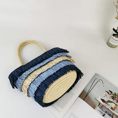 Summer Straw Weave Shoulder Bag For Women Beach Travel Handbag Lady Casual