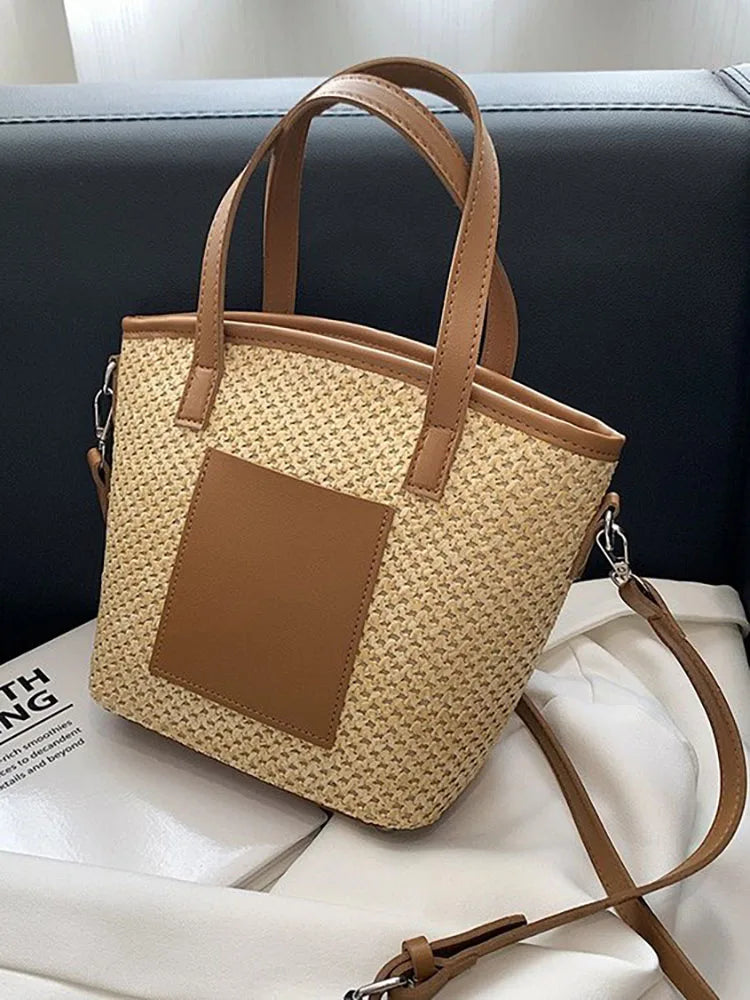Summer Straw Weaving Beach Handbags for Women Shoulder Crossbody Bags