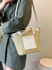 Summer Straw Weaving Beach Handbags for Women Shoulder Crossbody Bags