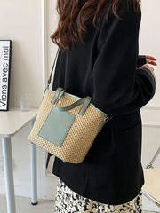 Summer Straw Weaving Beach Handbags for Women Shoulder Crossbody Bags