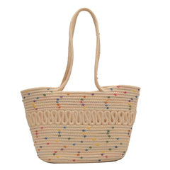 Summer Straw Woven Women Bag Portable Beach Large-capacity Handbag