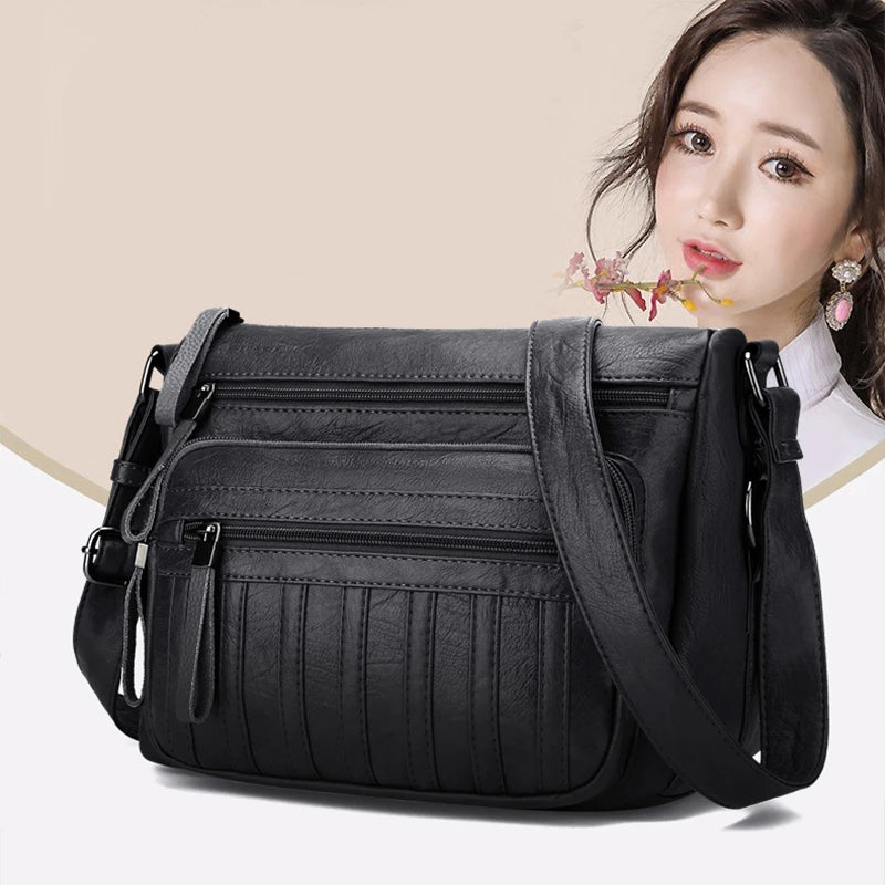 Soft Leather Purses And Handbags Women Shoulder Crossbody Bags High Capacity
