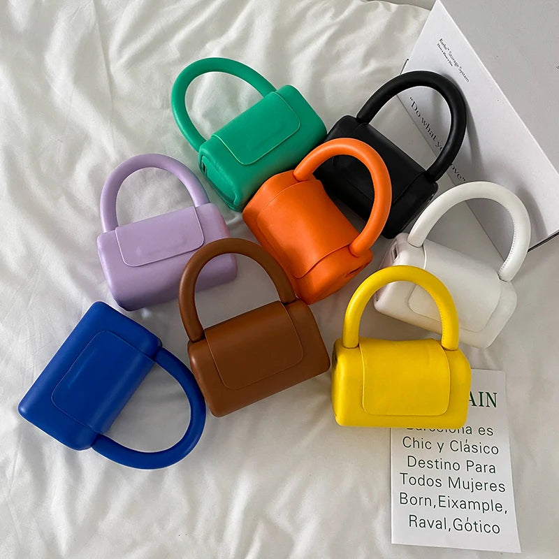 Summer Sweet Candy Jelly Handbags for Women Casual Small Square Tote Bag
