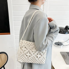 Summer Tassel Hollow Straw Bag For Women Woven Crossbody Bag